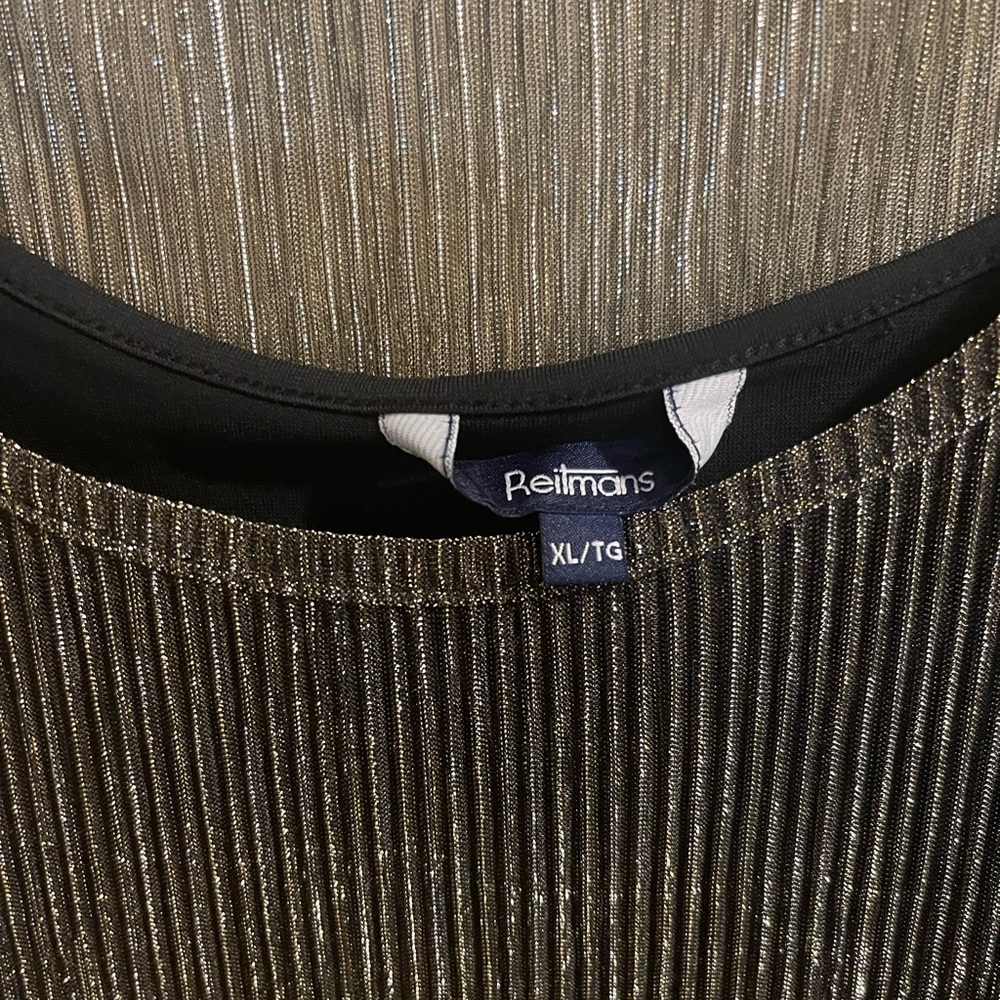 Reitmans Shimmering Silver and Black Blouse